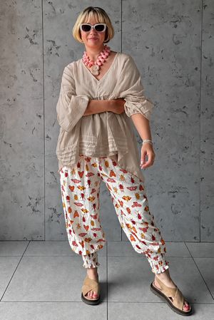  Sa Caleta Cotton Artist Smock Top Stone 