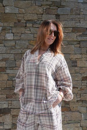 Santa Fe Plaid Hugh Shirt Antique Rose