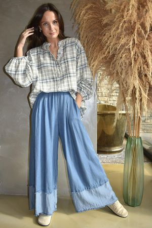 Santa Fe Check Hugh Shirt Baby Blue