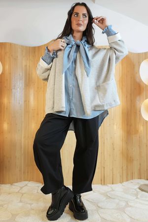 Soft Tech Jersey Relaxed Blazer Sports Grey /7=