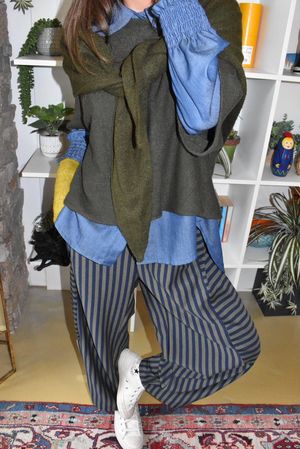 Sunday Morning 7/8 Barrel Pant Navy & Khaki