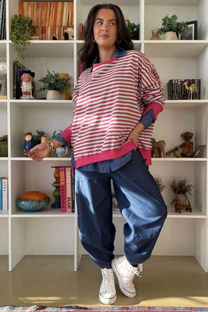 Sunday Morning Chill Sweatshirt Hot Pink & Mint