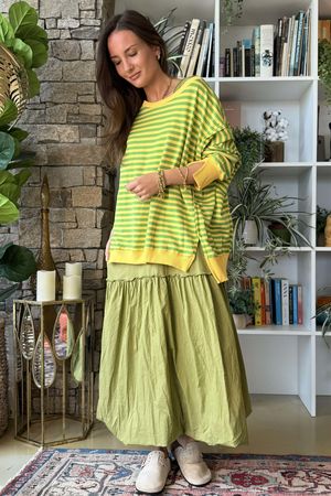 Sunday Morning Chill Sweatshirt Yellow & Plant Green -