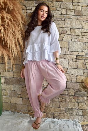 Sundaze Cheesecloth Bloomer Pant Rose
