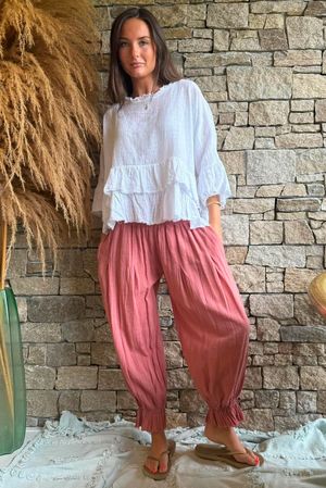 Sundaze Cheesecloth Bloomer Pant Soft Terracotta