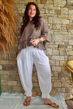 Sundaze Cheesecloth Bloomer Pant White