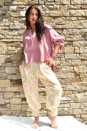 Annie Cushion Cotton Laurie Blouse Indian Pink 