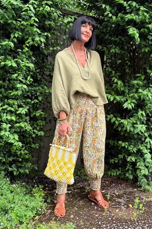 Annie Cushion Cotton Laurie Blouse Soft Olive 
