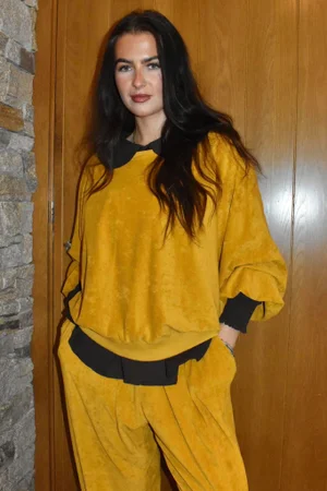 Terry B Lantern Sleeve Sweatshirt Mustard