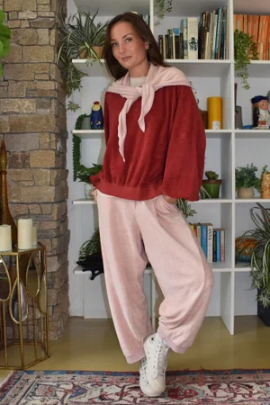 Terry B Relaxed Tapered Jogger Dusky Rose