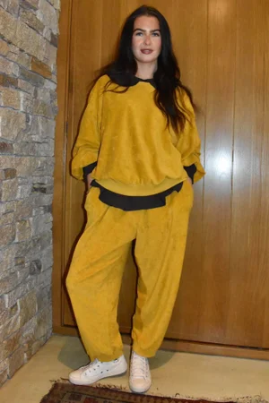 Terry B Relaxed Tapered Jogger Mustard
