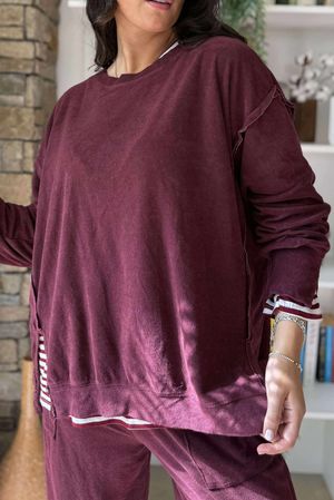 Terry Lite Chill Sweatshirt Burgundy