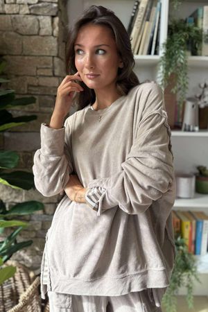 Terry Lite Chill Sweatshirt Stone