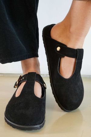 The Mary Jane Suedette Clog Black