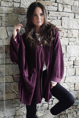 The Terry B Relaxed Zip Jacket Beetroot