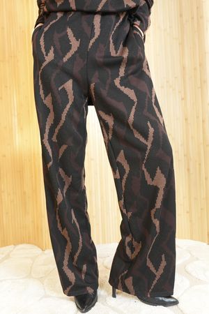 Vergara Lurex Wide Leg Pant Chocolate /6=