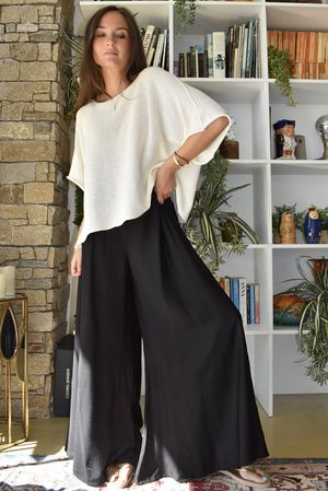 Vince Flat Front Shirring Flare Black