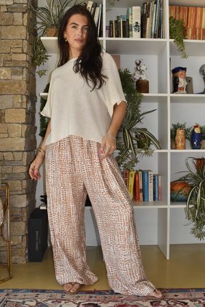 Vince Pebble Spot Wide Leg Pant Desert