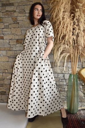 Vivienne Polka Dot Dress Chocolate /24=