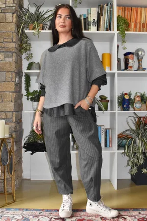 Wall Street Scuba Carrot Leg Trouser Slate