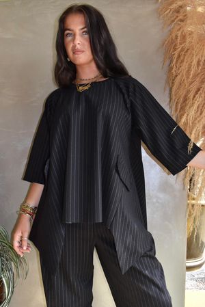 Wall Street Scuba Trapeze Top Black