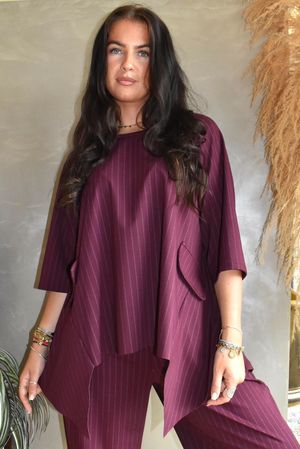 Wall Street Scuba Trapeze Top Burgundy
