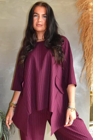 Wall Street Scuba Trapeze Top Burgundy