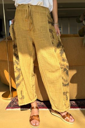 Wild Shores Pure Cotton Fossil Pant Washed Indian Yellow /9 