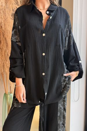 Wild Shores Pure Cotton Fossil Shirt Black