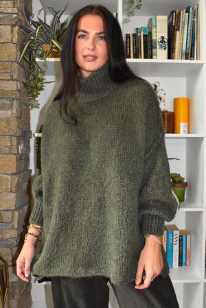 Winnie Oversized Knit Dark Khaki