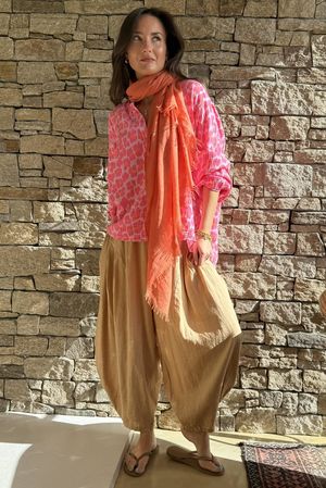 Zanzibar Pillow Cotton Hugh Shirt Rose & Hot Pink