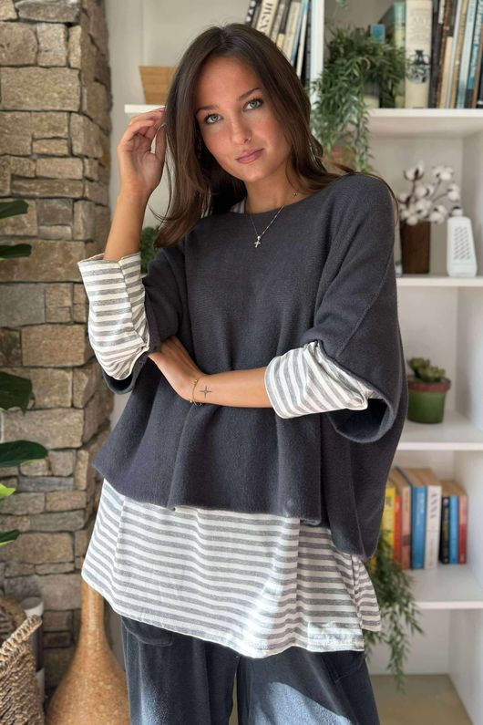 Conrad Layer Knit Graphite /10=