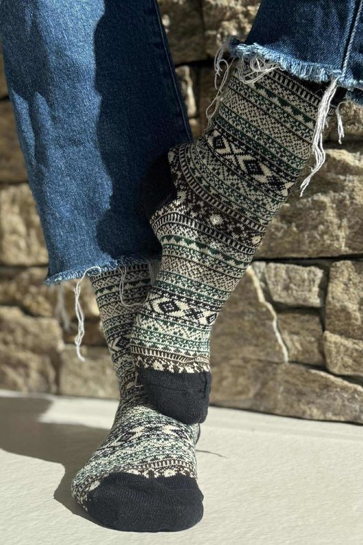 Cashmere Blend Fair Isle 5 Piece Sock Pack /10 