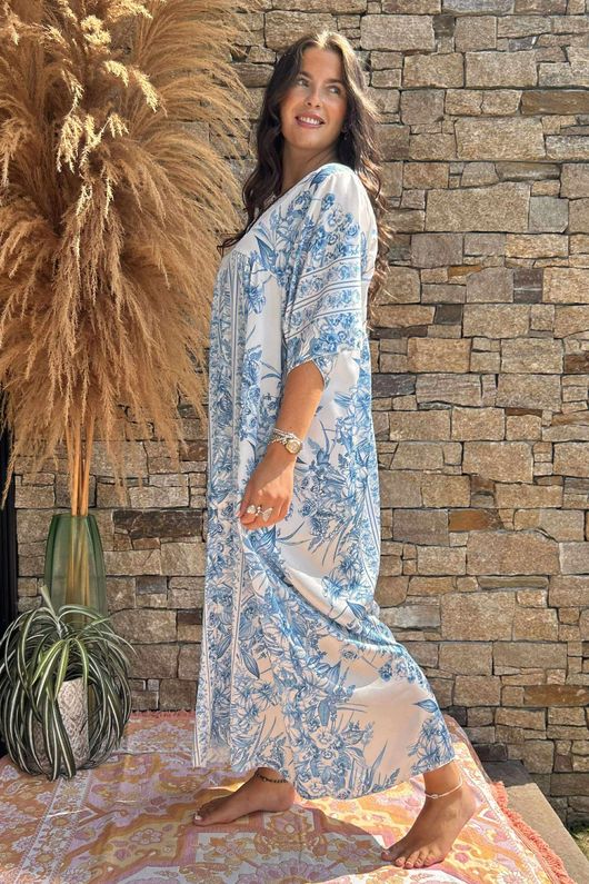 Made in Italy Rosemoor Smock Maxi Dress Baby Blue /8 =