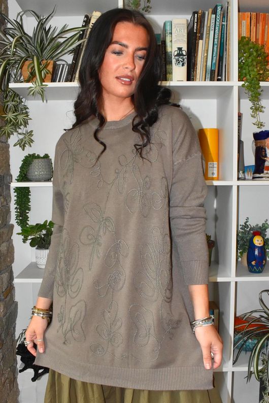 Abbey Longline Knit Mud