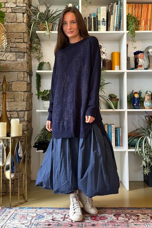 Abbey Longline Knit Navy