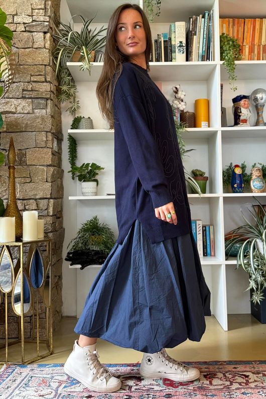 Abbey Longline Knit Navy