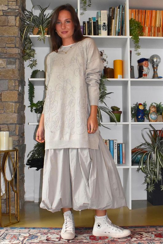 Abbey Longline Knit Stone