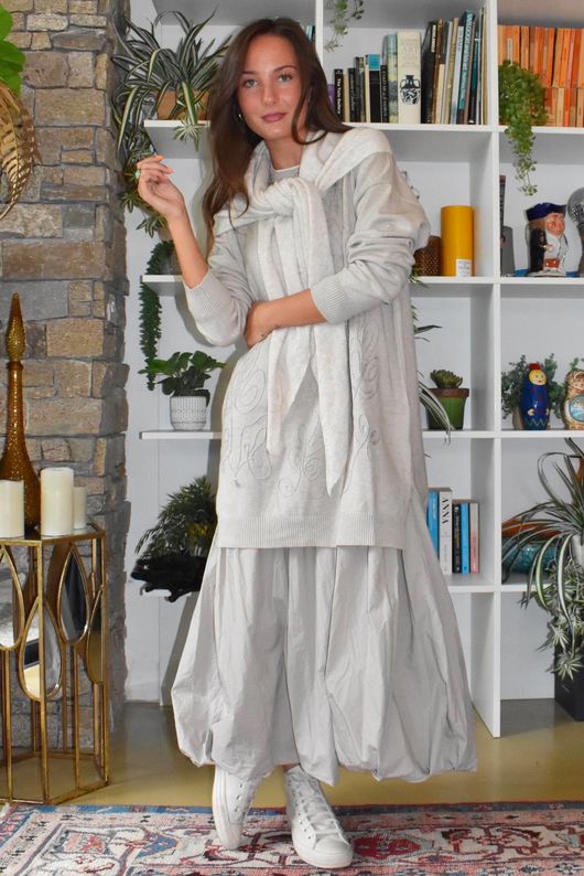 Abbey Longline Knit Stone