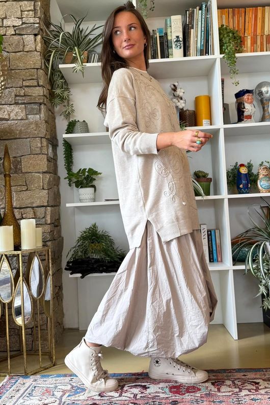 Abbey Longline Knit Stone