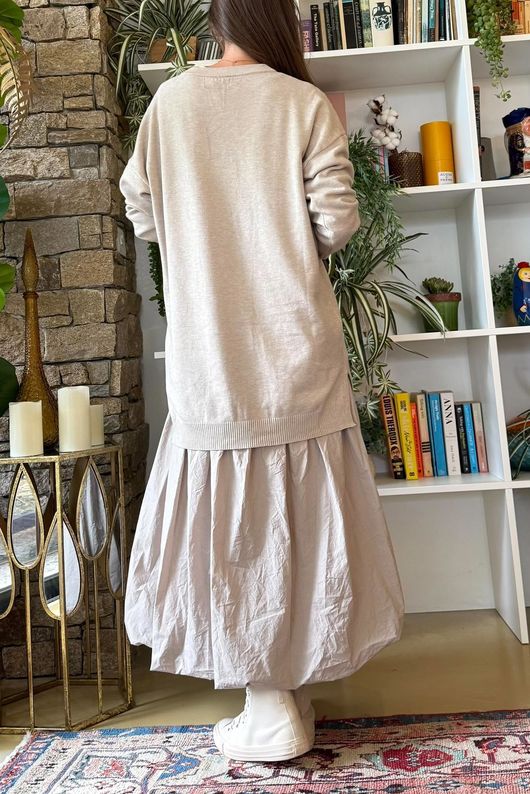 Abbey Longline Knit Stone