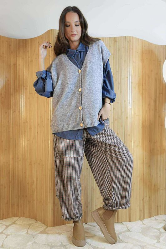 Agetha Stretch Knit Tank Light Grey Marl /10=