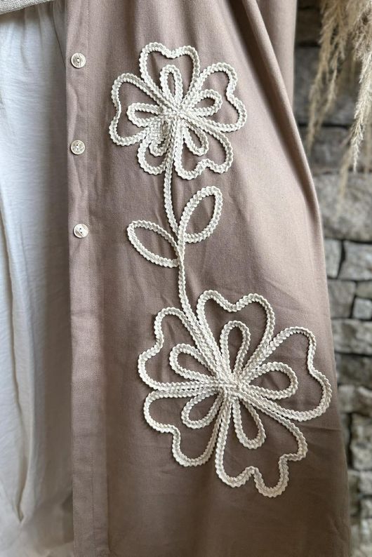 Alara Longline Duster Shirt Tan /8=