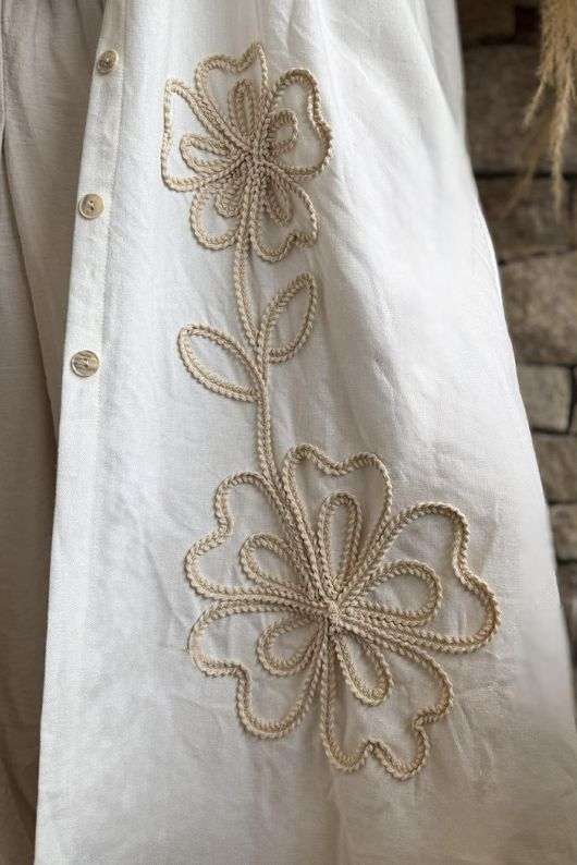 Alara Longline Duster Shirt White /8=