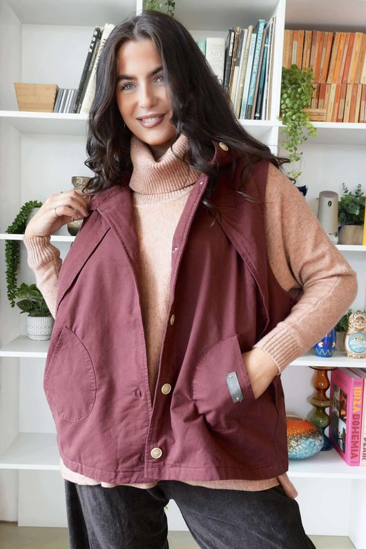 Aloe B Gilet Maroon