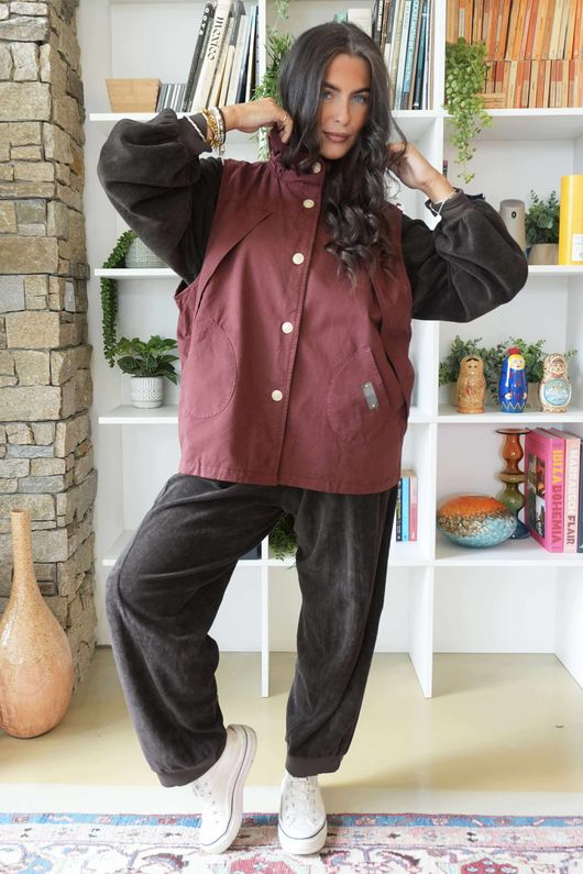 Aloe B Gilet Maroon