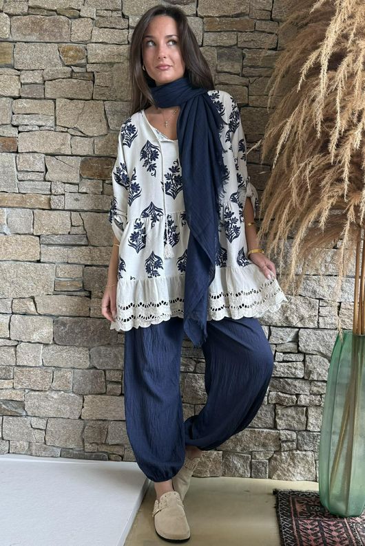 Anika Indira Smock Blouse Stone /13=