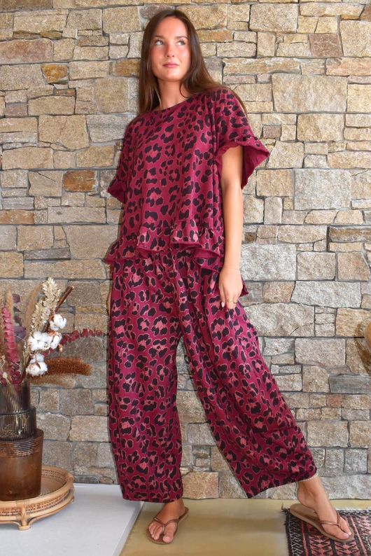 Arbi Big Cat Frill Box Top Burgundy