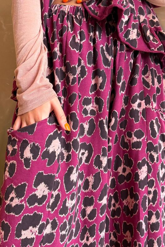 Arbi Big Cat Wide Crop Pant Burgundy 