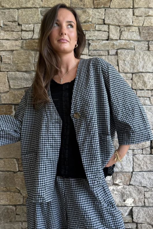 Arbi Gingham Box Jacket Black